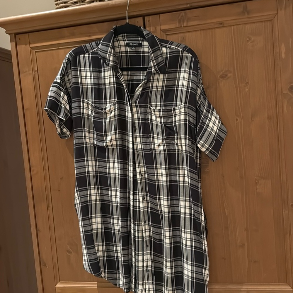 EUC cute Madewell checkered flanel dress